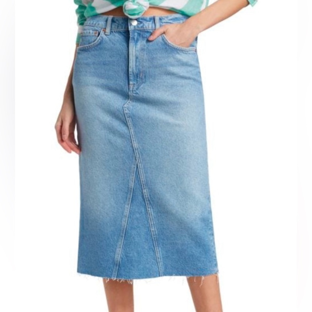 Rails Light Blue Denim Pencil Skirt